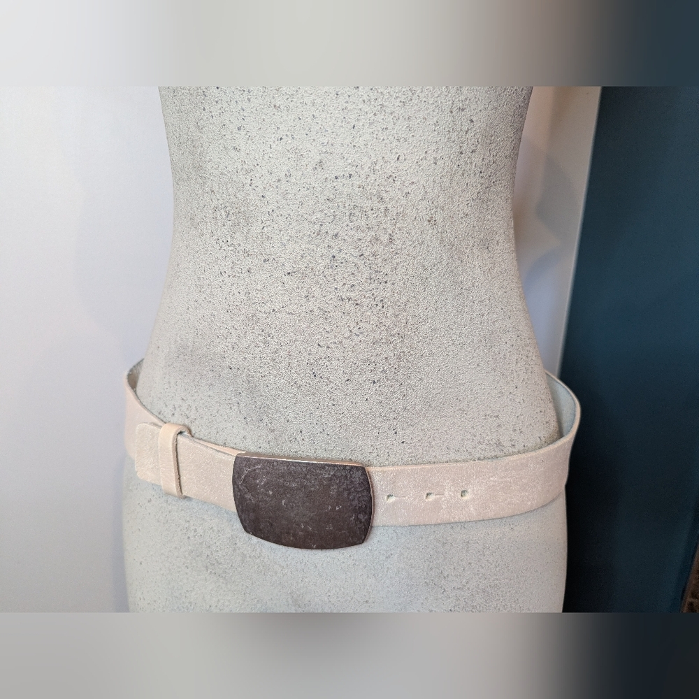 Jacob Vintage Y2K leather Belt Ivory leather Women Made In Canada Sz S Fits S/M